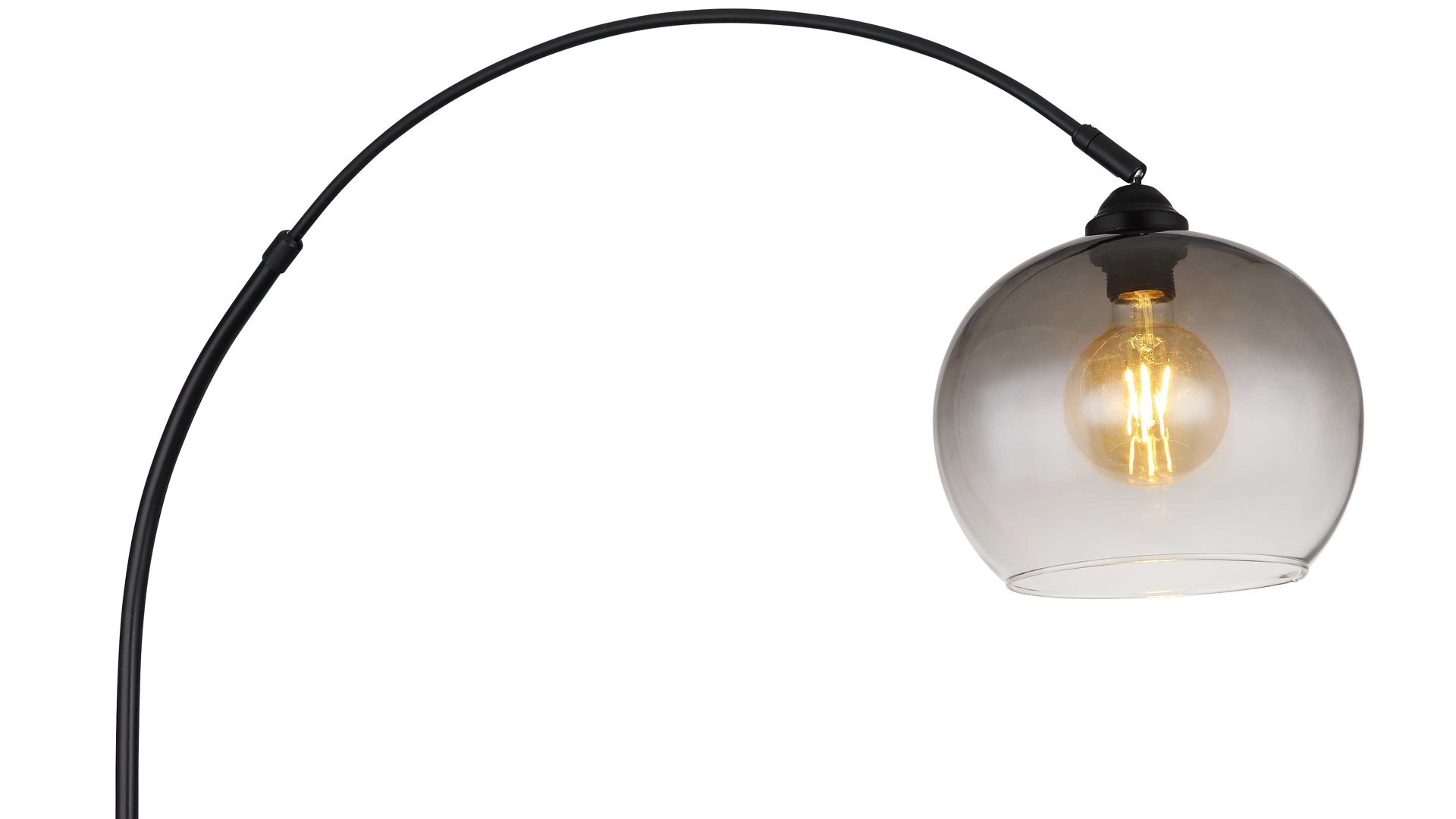 Stehleuchte Globo lighting aus Glas in Schwarz GLOBO Lampe-Serie Newcastle - Stehleuchte Rauchglas & mattschwarzes Metall - Höhe ca. 196 cm