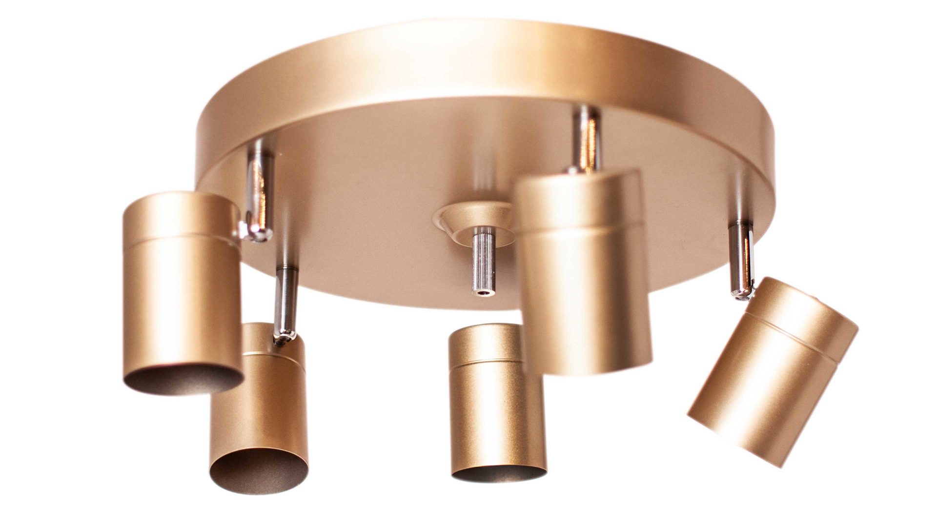 Deckenleuchte By rydens aus Metall in Gold BY RYDÉNS Leuchten Serie Correct - Deckenleuchte goldfarbenes Metall, fünf Spots - Durchmesser ca. 30 cm