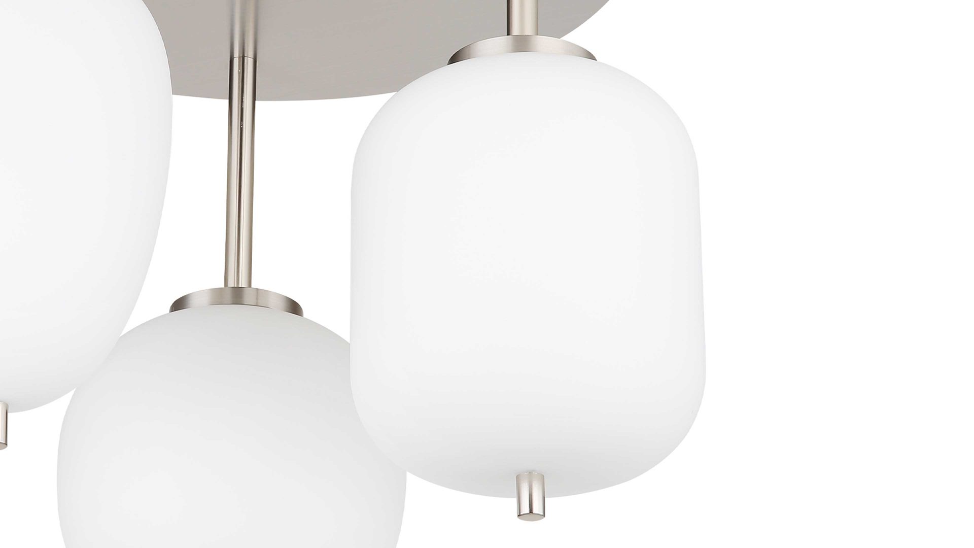 Deckenleuchte Globo lighting aus Glas in Weiß GLOBO Leuchten Serie Blacky I - Deckenlampe Opalglas & Nickel matt - Durchmesser ca. 46 cm