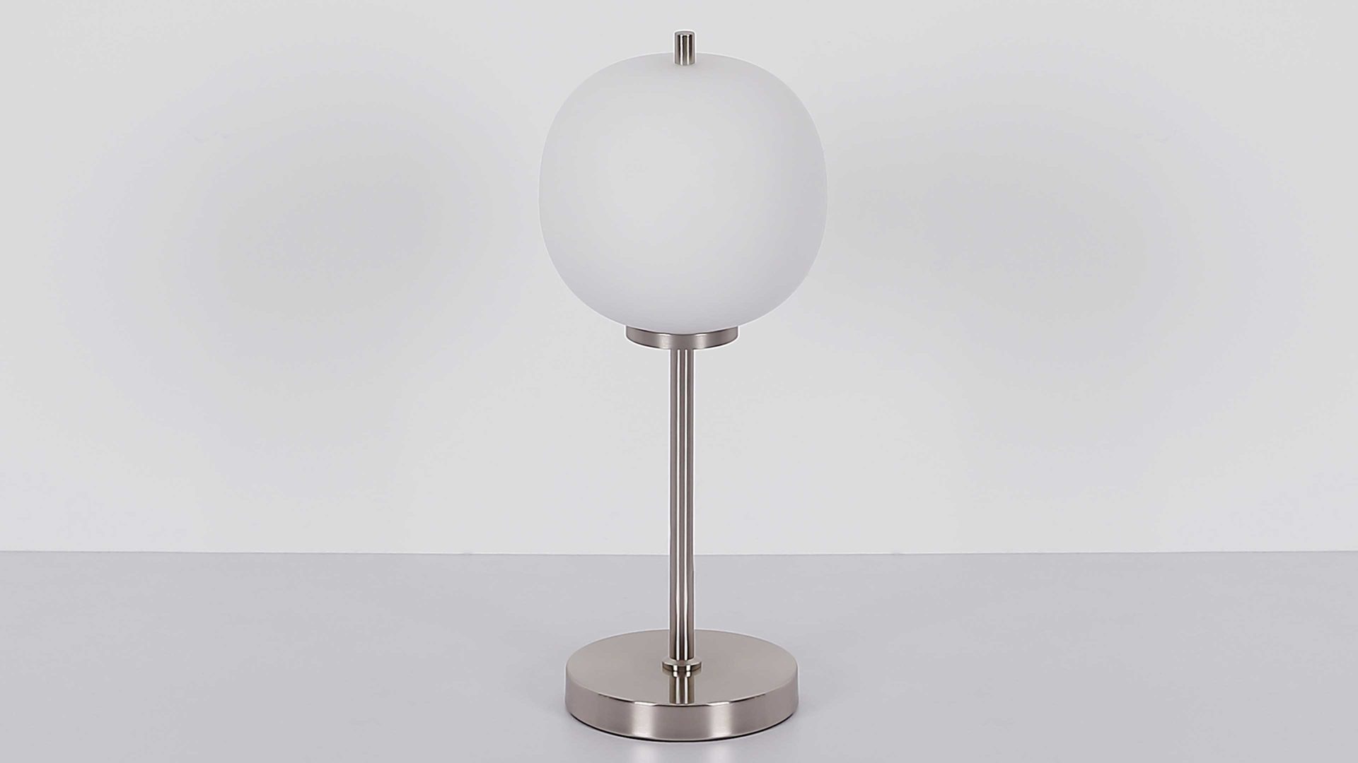 Tischleuchte Globo lighting aus Glas in Weiß GLOBO Leuchten Serie Blacky I - Tischlampe Opalglas & Nickel matt - Höhe ca. 45 cm