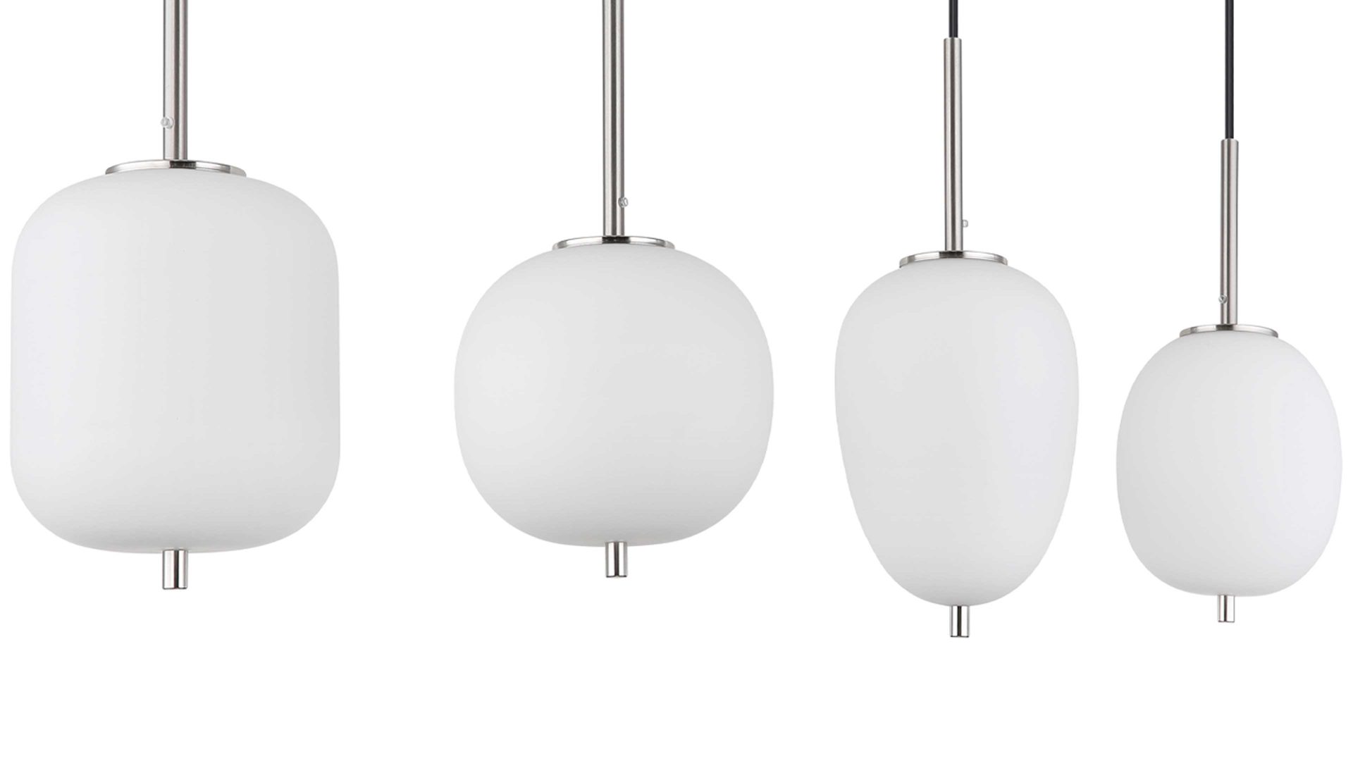 Pendelleuchte Globo lighting aus Glas in Weiß GLOBO Leuchten Serie Blacky I - Hängelampe Opalglas & Nickel matt - Länge ca. 100 cm