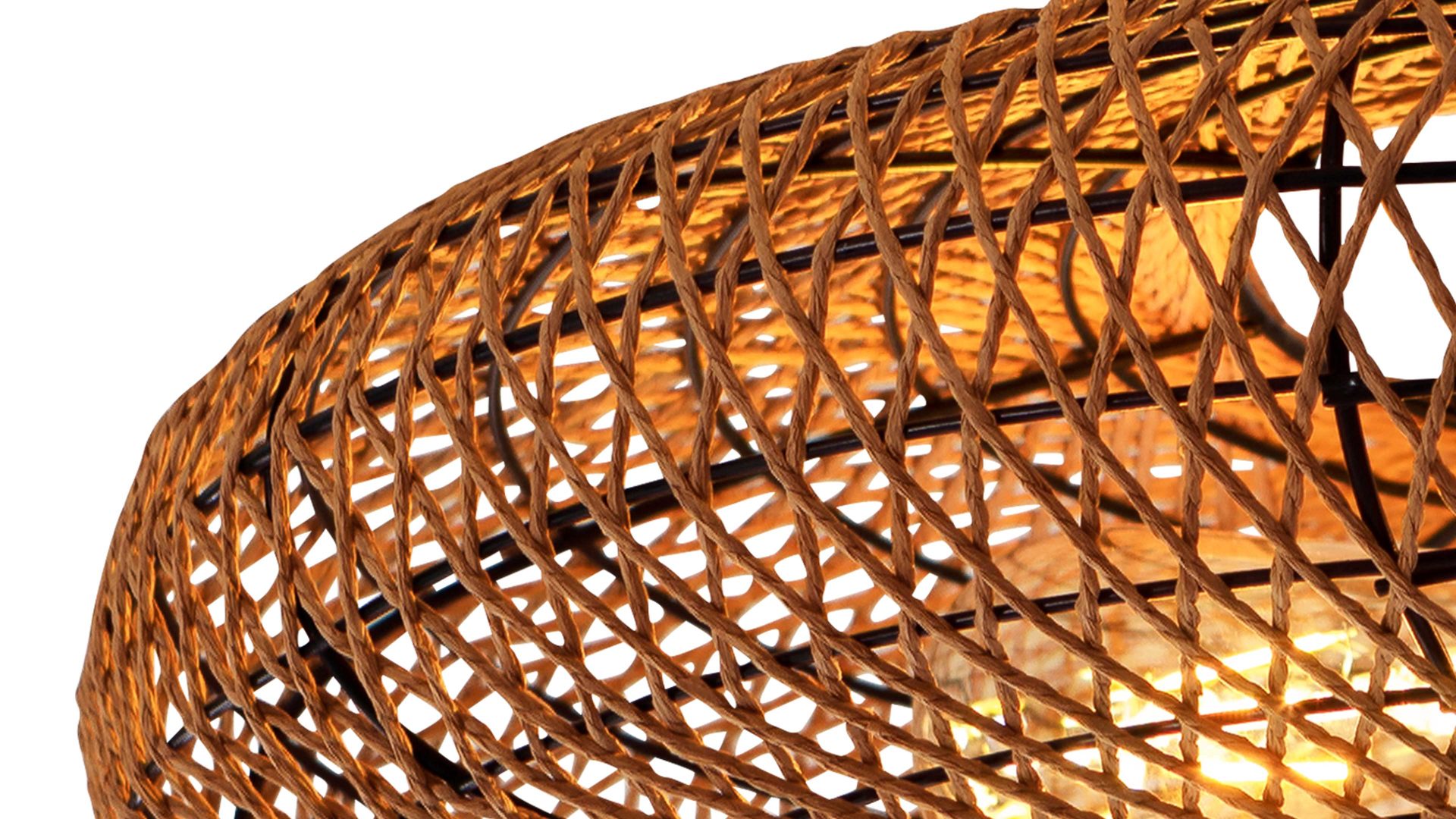 Pendelleuchte Trio lighting for you aus Naturfaser in Natur TRIO Leuchten Serie Hedda - Hängelampe Sisal - Durchmesser ca. 52 cm