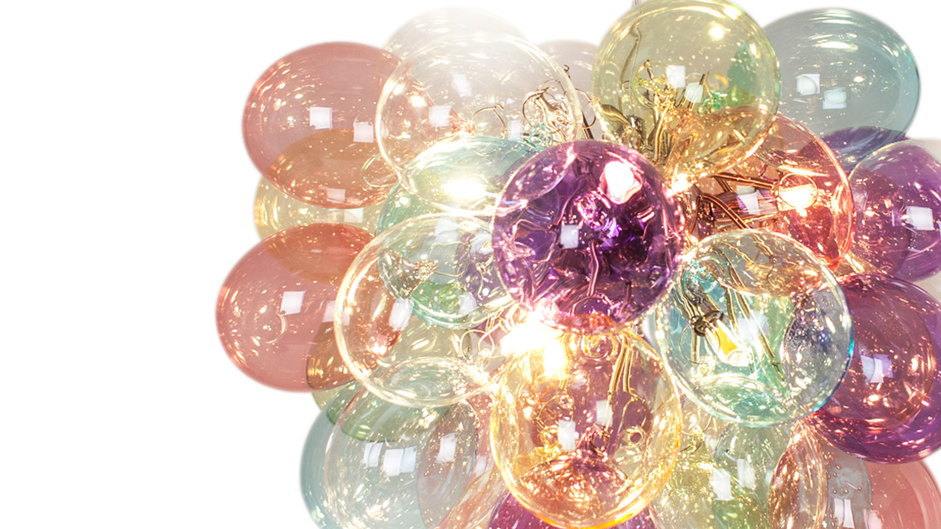 Pendelleuchte By rydens aus Glas in Mehrfarbig BY RYDÉNS Leuchten Serie Gross Multi - Hängeleuchte mehrfarbiges Glas - Durchmesser ca. 30 cm