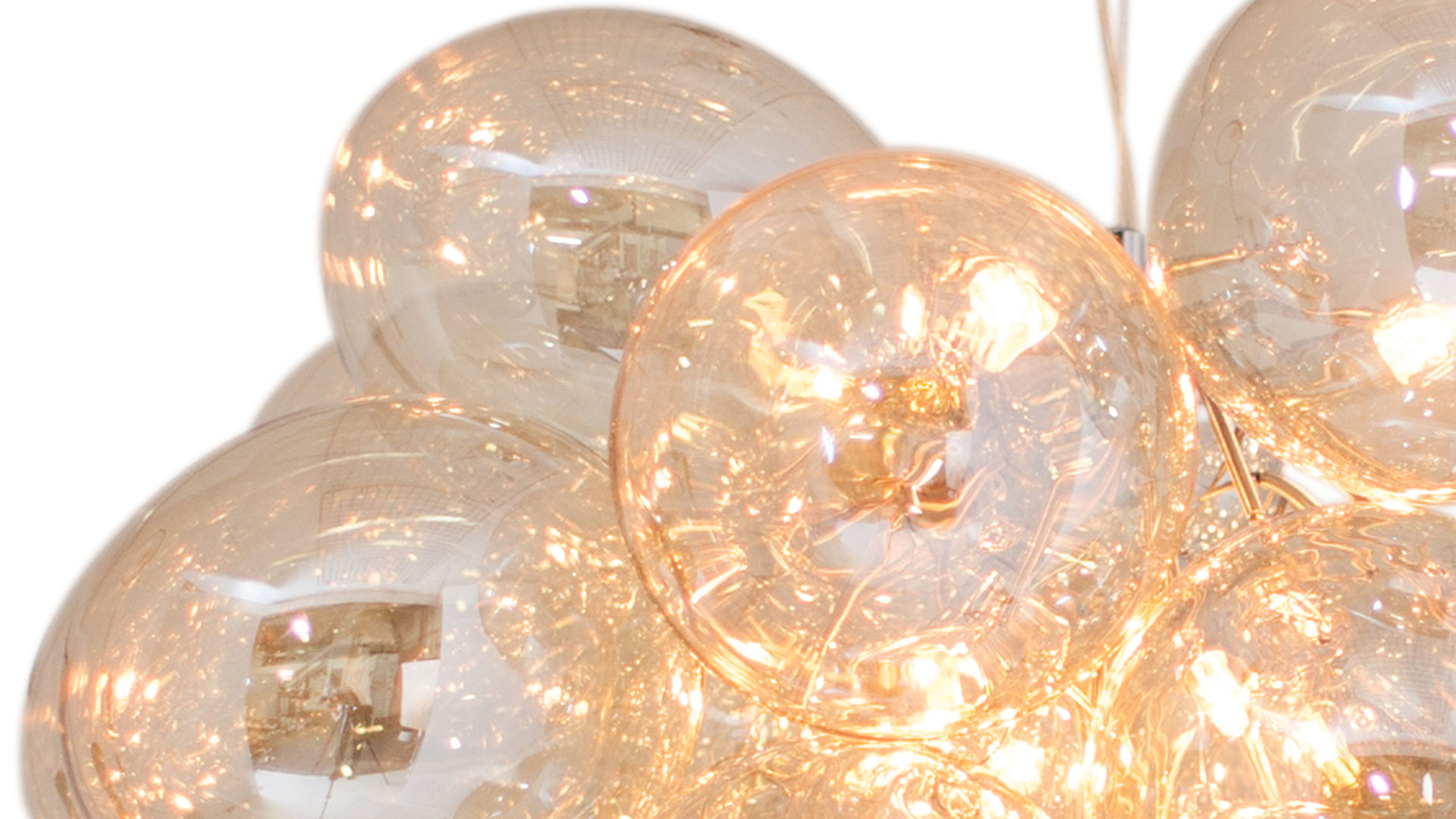 Pendelleuchte By rydens aus Glas in Braun BY RYDÉNS Leuchten Serie Gross - Hängeleuchte amberfarbenes Glas - Durchmesser ca. 50 cm