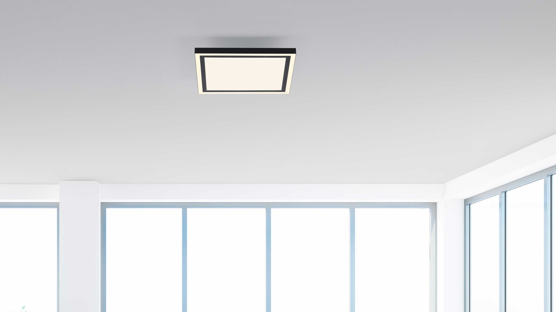 Deckenleuchte Just light. (leuchtendirekt) aus Metall in Schwarz JUST LIGHT. Leuchten Serie Tuya - per App steuerbare Deckenlampe schwarzes Metall & weißes Acryl - ca. 30 x 30 cm