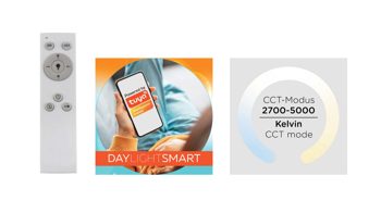 Deckenleuchte Just light. (leuchtendirekt) aus Metall in Schwarz JUST LIGHT. Leuchten Serie Tuya - per App steuerbare Deckenlampe schwarzes Metall & weißes Acryl - ca. 120 x 30 cm