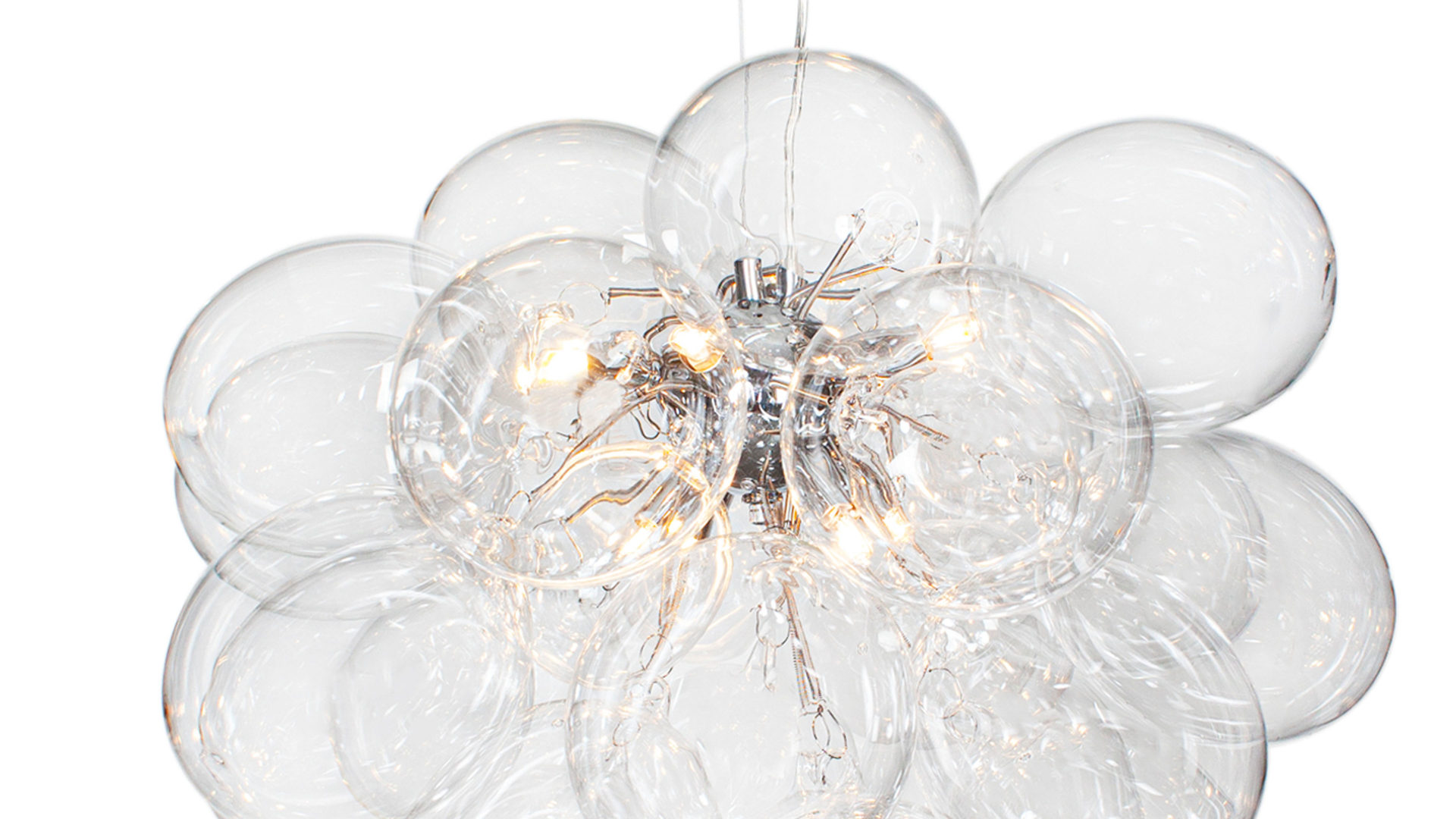 Pendelleuchte By rydens aus Glas in Transparent BY RYDÉNS Leuchten Serie Gross - Hängeleuchte transparentes Glas - Durchmesser ca. 50 cm