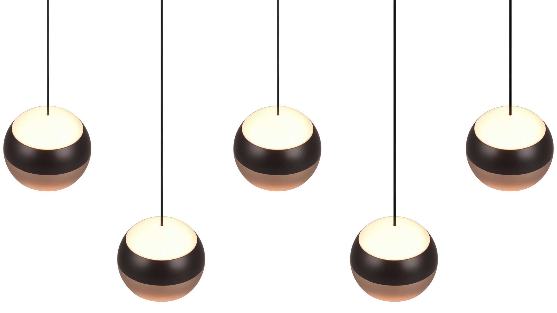 Pendelleuchte Trio lighting for you aus Metall in Schwarz TRIO Leuchten Serie Orbit - Hängelampe mattschwarzes Metall - Länge ca. 100 cm