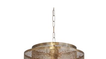 Pendelleuchte By rydens aus Metall in Metallfarben BY RYDÉNS Leuchten Serie Hermine - Hängeleuchte messingfarbenes Metall - Durchmesser ca. 35 cm