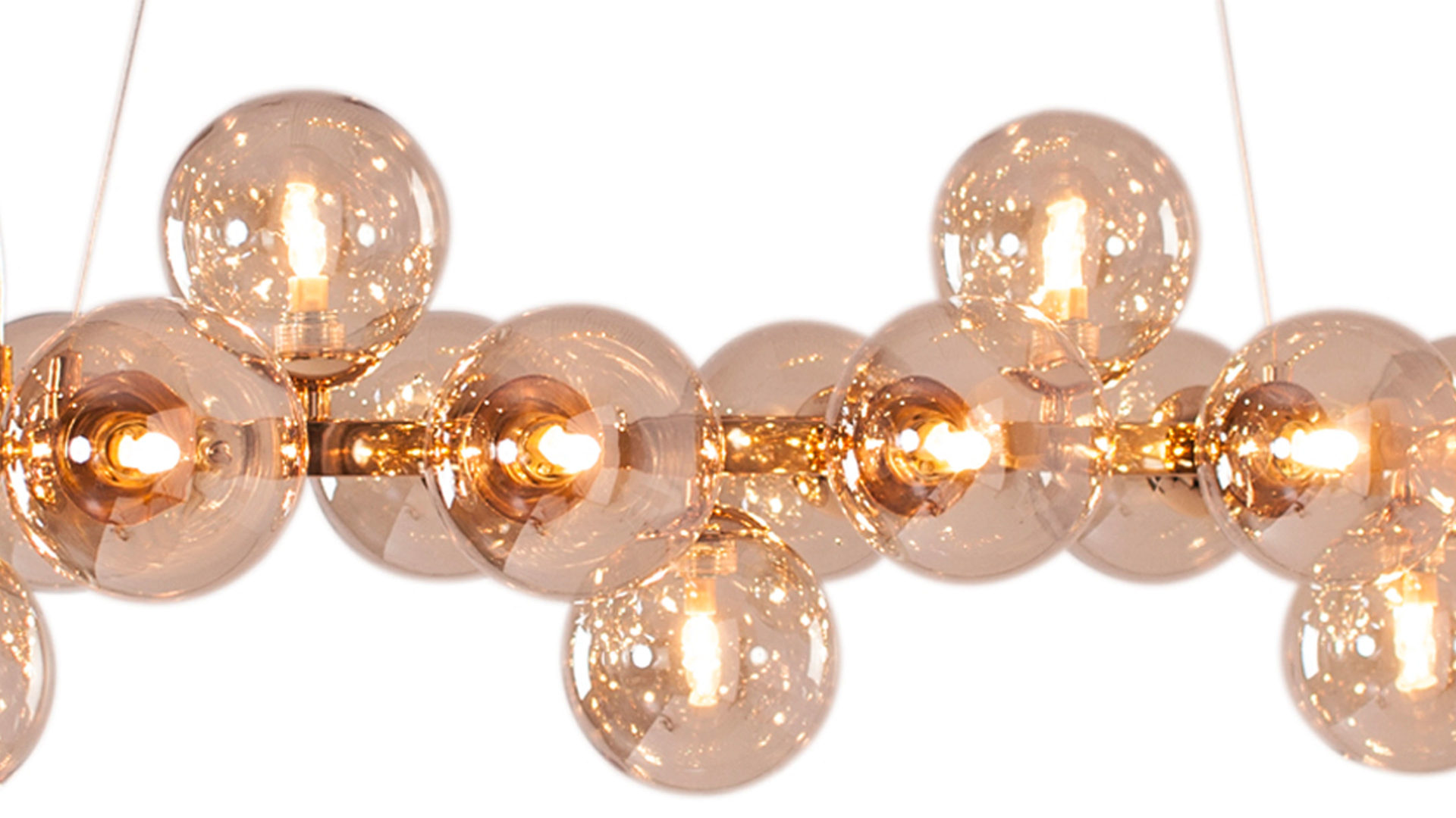 Pendelleuchte By rydens aus Glas in Braun BY RYDÉNS Leuchten Serie Splendor Bar - Hängeleuchte amberfarbenes Glas - Länge ca. 124 cm