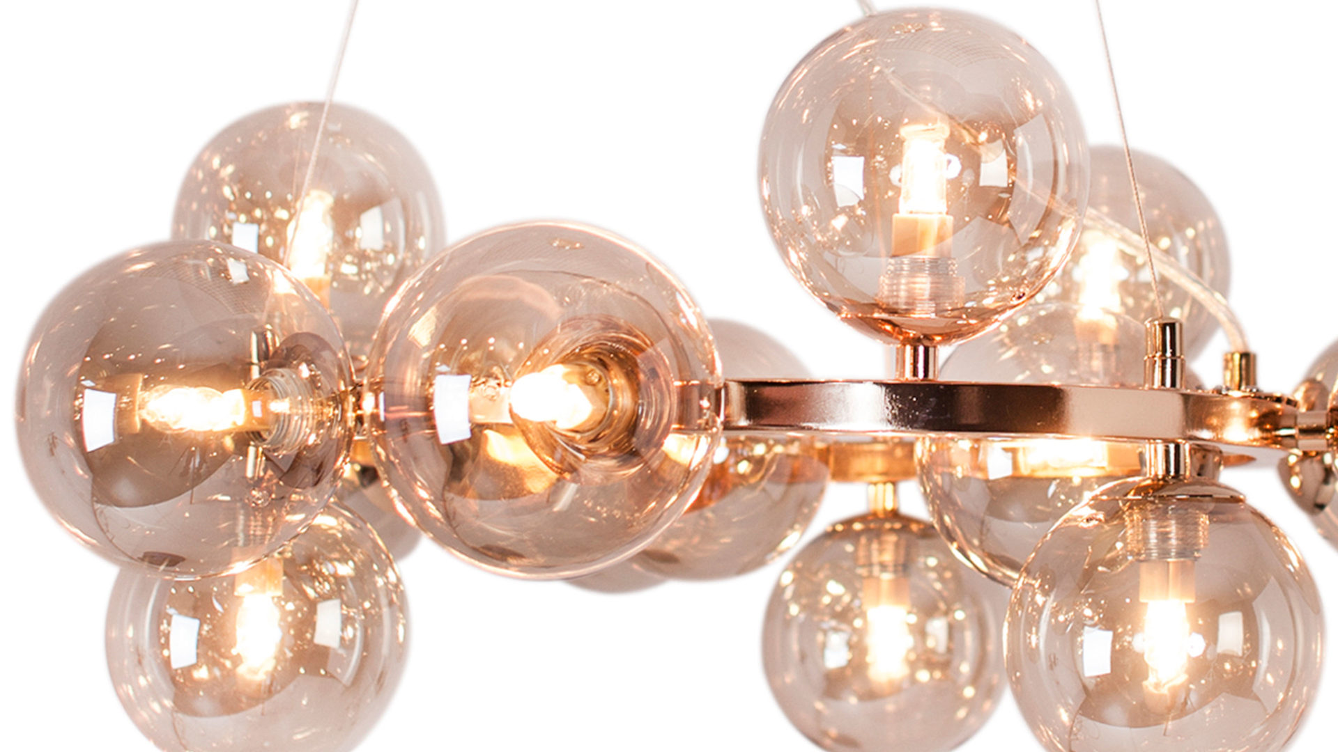 Pendelleuchte By rydens aus Glas in Braun BY RYDÉNS Leuchten Serie Splendor  - Hängeleuchte amberfarbenes Glas - Durchmesser ca. 58 cm