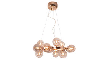 Pendelleuchte By rydens aus Glas in Braun BY RYDÉNS Leuchten Serie Splendor  - Hängeleuchte amberfarbenes Glas - Durchmesser ca. 58 cm