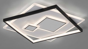 Deckenleuchte Paul neuhaus aus Metall in Weiß Paul Neuhaus Leuchten Serie Mailak weißes & schwarzes Metall - ca. 57 x 57 cm