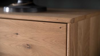 Wohnwand Mca direkt aus Holz in Holzfarben Wohnprogramm Portland - Wohnkombination III Asteiche bianco & Anthrazit – zweiteilig, Breite ca. 265 cm
