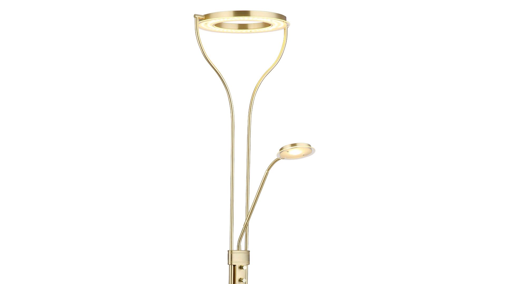 Stehleuchte Globo lighting aus Metall in Messing GLOBO Leuchten Serie Ebro - Deckenfluter Messing matt - Höhe ca. 194 cm