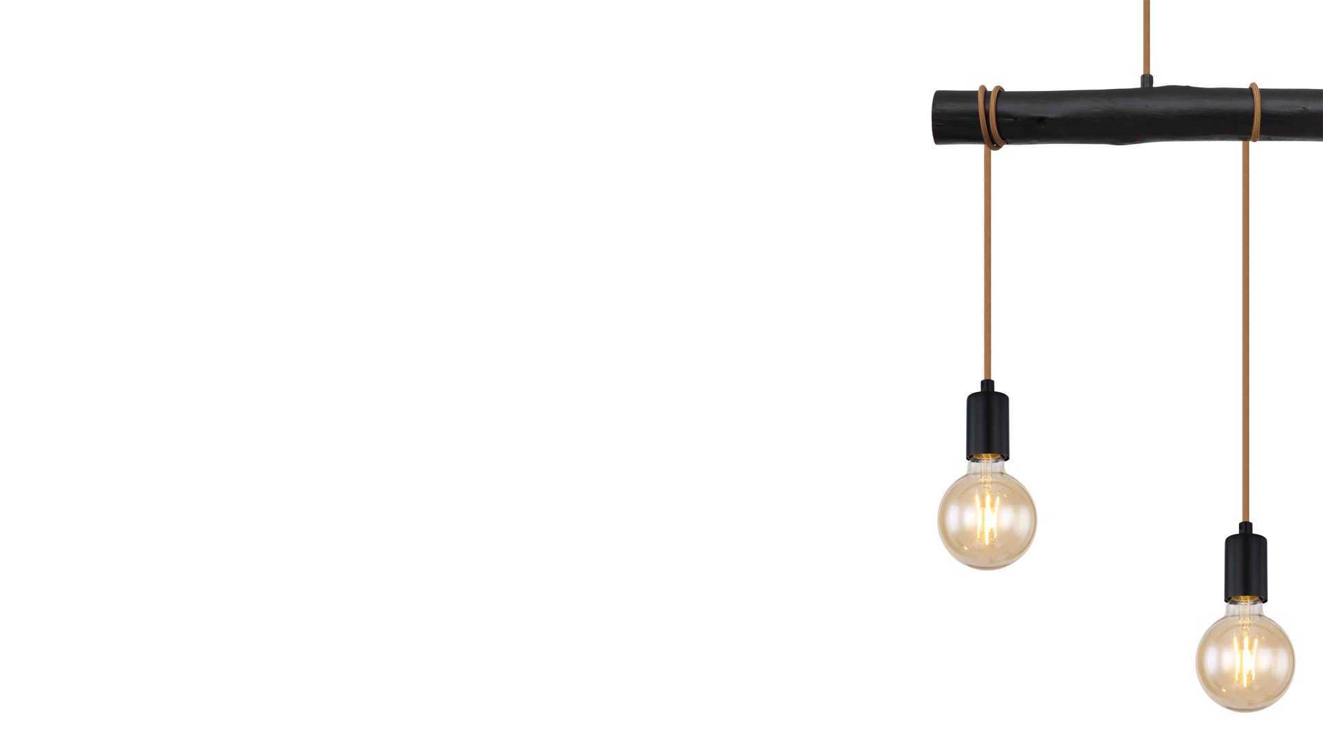 Pendelleuchte Globo lighting aus Holz in Schwarz GLOBO Hängelampe Gregor schwarzes Holz & Metall – Länge ca. 60 cm