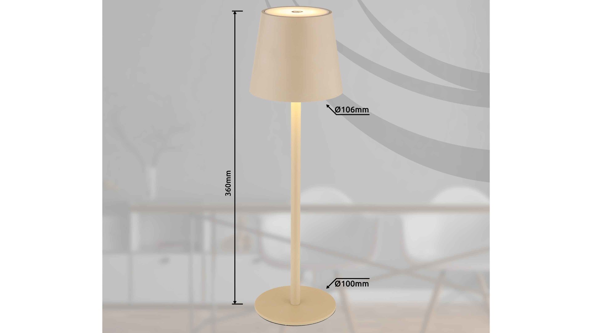 Tischleuchte Globo lighting aus Metall in Beige GLOBO LED-Tischleuchte Vannie sandfarbenes Metall - Höhe ca. 36 cm