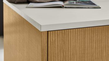 Einbauküche Nolte® küchen aus Holz in Holzfarben nolte® Einbauküche Artline mit Constructa-Einbaugeräten und elica Muldenlüfter Stripe Wood Crema & Platingrau - zweiteilig