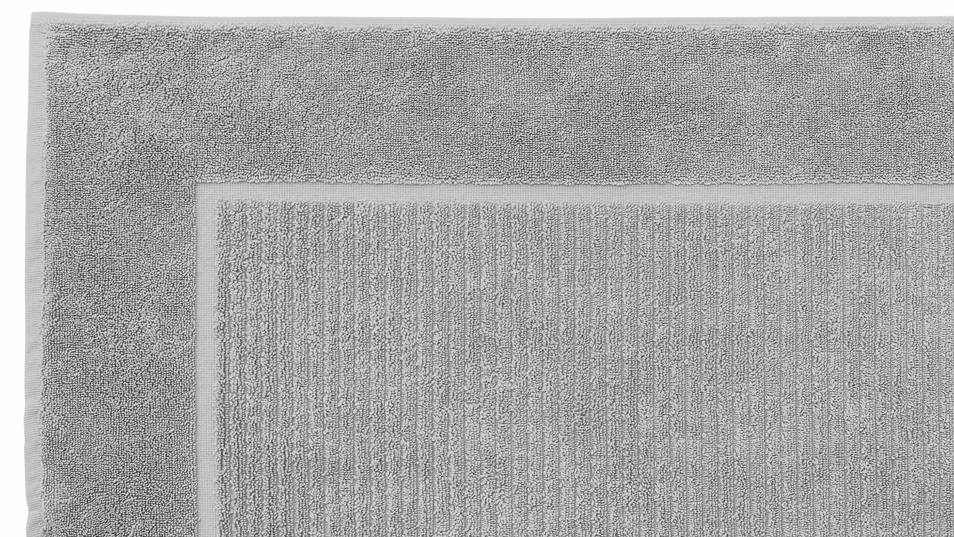 Badematte / Badeteppich Interliving aus Naturfaser in Hellgrau Interliving Handtuch Serie 9108 - Badvorleger silberfarbene Baumwolle  - ca. 60 x 80 cm