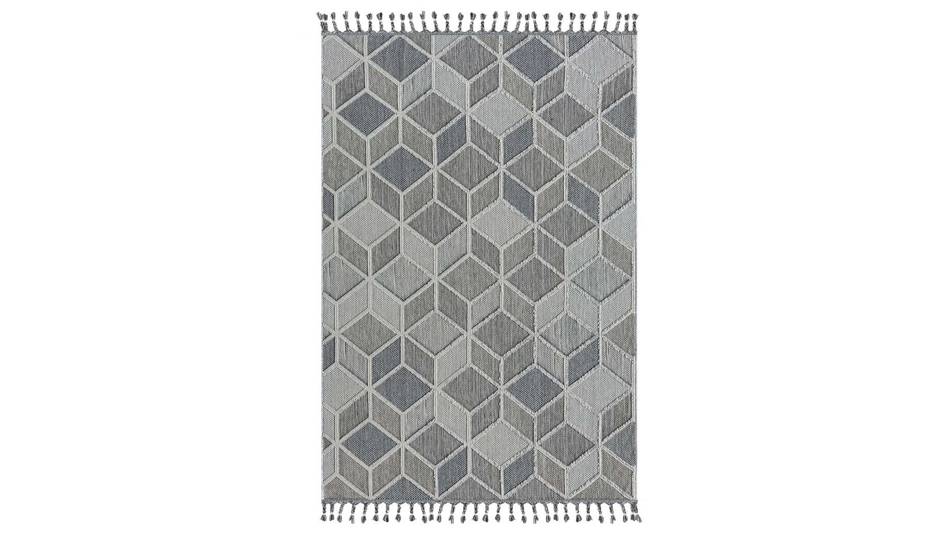 Outdoor-Teppich Golze | astra aus Kunstfaser in Grau ASTRA® Teppich Trevi blau-graues Rautenmuster - ca. 160 x 230 cm