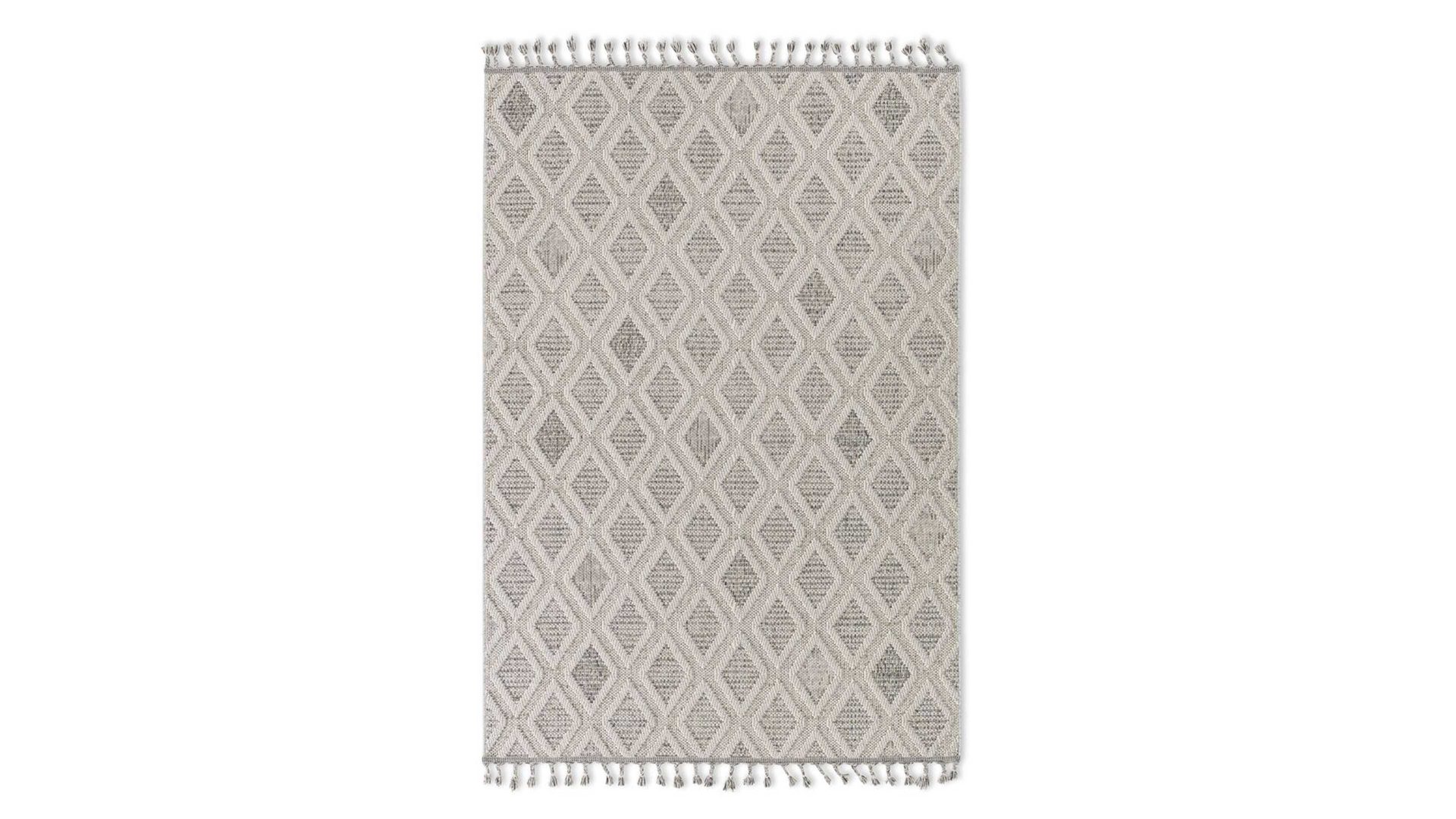 Outdoor-Teppich Golze | astra aus Kunstfaser in Hellgrau ASTRA® Teppich Trevi hellgraues Rautenmuster - ca. 160 x 230 cm