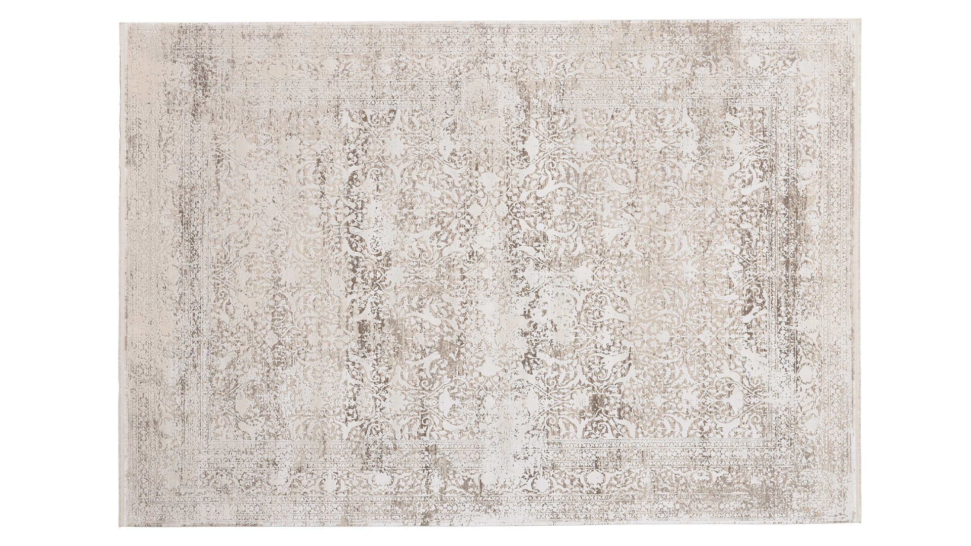 Webteppich Interliving aus Mischgewebe in Hellgrau Interliving Teppich Serie L-8710 Silber – ca. 80 x 150 cm