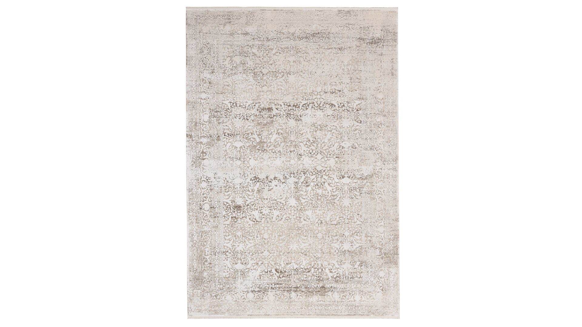Webteppich Interliving aus Mischgewebe in Hellgrau Interliving Teppich Serie L-8710 Silber – ca. 80 x 150 cm