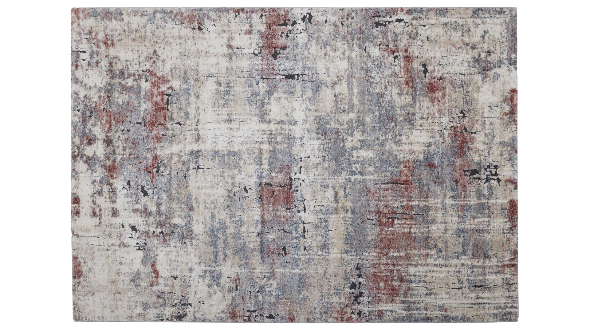 Webteppich Interliving aus Kunstfaser in Beige Interliving Teppich Serie L-8800 Creme-Rot-Blau – ca. 140 x 200 cm