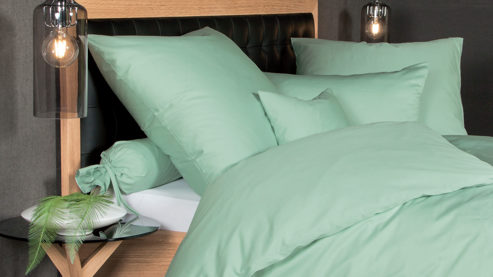 Bettwäsche-Set Janine® aus Naturfaser in Hellgrün Janine® Bettwäsche-Set Jadegrün - ca. 155 x 220 cm