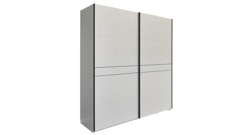 Kleiderschrank Interliving aus Holz in Weiß Interliving Kleiderschrank Serie 1207 – Schwebetürenschrank 913007 weißer Mattlack – zwei Türen, Breite ca. 212 cm