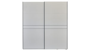 Kleiderschrank Interliving aus Holz in Weiß Interliving Kleiderschrank Serie 1207 – Schwebetürenschrank weißer Mattlack – zwei Türen, Breite ca. 212 cm