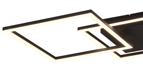 Deckenleuchte Reality leuchten aus Metall in Schwarz RL Deckenlampe Trail schwarzes Metall - ca. 53 x 53 cm