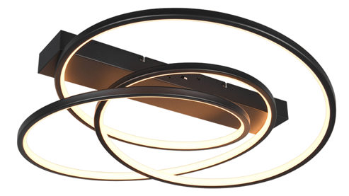 Deckenleuchte Trio lighting for you aus Metall in Schwarz TRIO Deckenlampe Darvin mattschwarzes Metall – ca. 65 x 48 cm