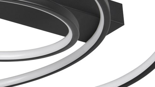 Deckenleuchte Trio lighting for you aus Metall in Schwarz TRIO Deckenlampe Darvin mattschwarzes Metall – ca. 65 x 48 cm