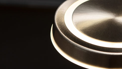 Tischleuchte Fh fischer & honsel aus Metall in Nickel FH Tischlampe Sorento nickelfarbenes Metall - Höhe ca. 48 cm