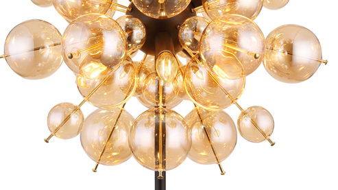 Stehleuchte Globo lighting aus Glas in Gold GLOBO Stehleuchte Udo goldfarbenes Glas & Metall – Höhe ca. 155 cm