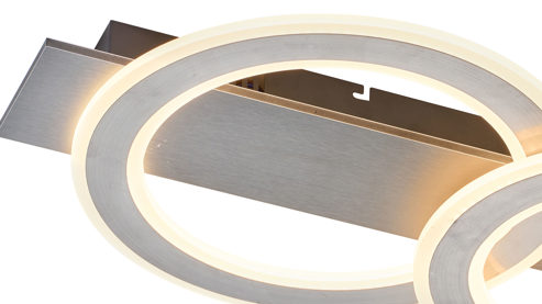 Deckenleuchte Globo lighting aus Metall in Anthrazit GLOBO Deckenleuchte Jayden Anthrazit & Opal – Länge ca. 63 cm