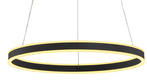 Pendelleuchte Fh fischer & honsel aus Metall in Schwarz FH LED-Pendelleuchte Sirko sandschwarzes Metall - Durchmesser ca. 100 cm