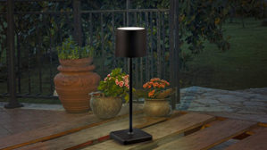 Tischleuchte Reality leuchten aus Kunststoff in Schwarz RL Outdoor-Tischleuchte Fernandez schwarzer Kunststoff - Höhe ca. 38 cm