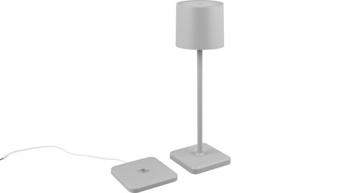 Tischleuchte Reality leuchten aus Kunststoff in Grau RL Outdoor-Tischleuchte Fernandez grauer Kunststoff - Höhe ca. 38 cm
