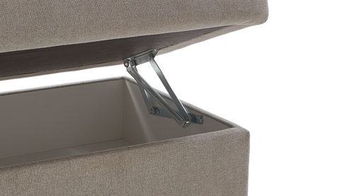 Funktionshocker modulmaster aus Stoff in Beige Modulmaster MM-ZE1148 - XXL-Funktionshocker ecrufarbenes Flachgewebe Cyber & Fuß Z002-M01 - ca. 130 x 65 cm