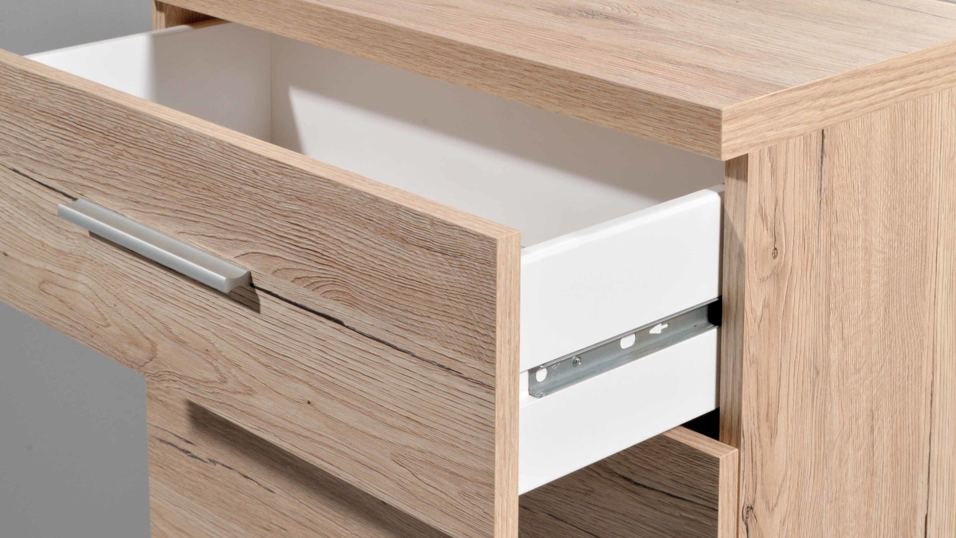 Sideboard Germania aus Holz in Holzfarben Sideboard Top, eine Kommode mit elegantem Design Sanremo Eiche - drei Türen, drei Schubladen