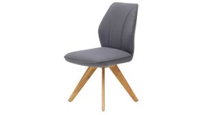 Polsterstuhl Interliving aus Stoff in Dunkelgrau Interliving Esszimmer Serie 5102 – Polsterstuhl graphitfarbene Mikrofaser Atlantis & Wildeiche