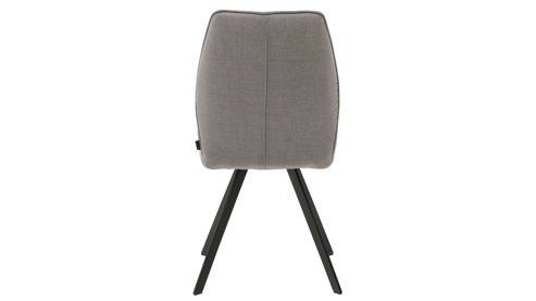 Polsterstuhl Interliving aus Stoff in Grau Interliving Esszimmer Serie 5102 – Polsterstuhl kieselfarbener Webstoff Tirol 489 & schwarzes Eisen