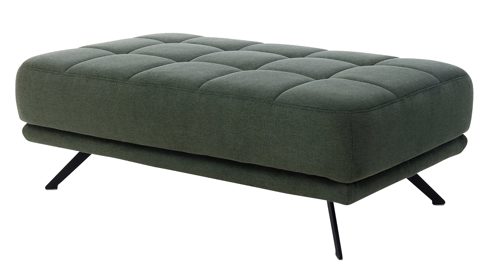 Polsterhocker Interliving aus Stoff in Grün Interliving Sofa Serie 4303 – XXL-Hocker moosgrüner Pfotenstoff Cyber - ca. 126 x 76 cm