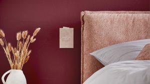 Boxspringbett Interliving aus Stoff in Rosa Interliving Boxspringbett Serie 1420 sienfarbene Chenille Toni & Wildeichefüße - Liegefläche ca. 180 x 200 cm