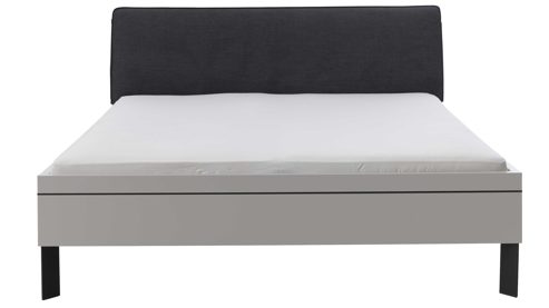 Bettgestell Interliving aus Holz in Grau Interliving Kleiderschrank Serie 1207  Bettgestell 864394 Satingrau & anthrazitfarbener Bezug Stone - Liegefläche ca. 180 x 200 cm