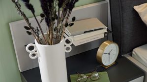 Paneel Interliving aus Holz in Hellgrau Interliving Schlafzimmer Serie 1207 – Paneel 30426 rechts, Breite ca. 46 cm - Satingrau