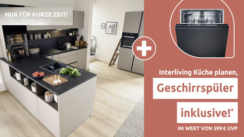 Einbauküche Interliving aus Holz in Beige Interliving Küche Serie 3072 mit Miele-Einbaugeräten Lava & Nussbaum Kuba - zweizeilig