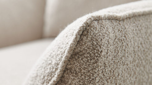 Polstersessel SOFAkultur aus Stoff in Beige SOFAkultur SK 717 - Lounge-Polstersessel sandfarbener Bezug Loop & schwarze Metallfüße 666